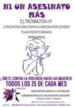 CONCENTRACION CONTRA LA VIOLENCIA DE GÉNERO-LUNES 25 DE AGOSTO A LAS 20:00 EN PLAZA FUENTE DORADA